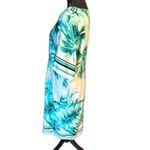 Chico's Chico’s Black Label Asymmetrical Palm-Print Kimono Dress Elegant Statement Piece Photo 1