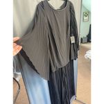 Marina Pleated Chiffon Round Neck Long Illusion Wing Sleeve 2 Photo 9