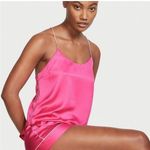 Victoria's Secret  Satin Pajama Set Cami & Boxer Shorts Sleep Pink Polka Dot Sz S Photo 0