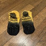 Pure Barre  Yellow and Black Skull Socks M Medium AMAZING Photo 2