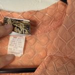 Fuego USA Vintage 70s Sheer Mesh Diamond Pattern Collared Retro Shirt Top Peach Orange Size L Photo 2