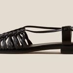 NWT Hereu Women's Consell Ankle Tie Calf Leather Sandal Black Size EU 41 US 10.5 Photo 4