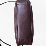 1980s Vintage Burgundy Leather Crossbody Satchel – Luxe Structured Shoulder Bag Red Photo 8