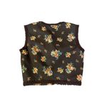 Handmade Vintage Floral 3 Piece Set Womens 4/6? Sleeveless Top Skirt Shawl Brown Photo 10