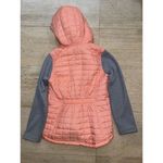 Reebok  Coral‎ Peach Gray Quilted Layered Insulated Hooded  Coat Jacket M Photo 2