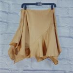 Free People FP  Marie Gold Satin Asymmetrical Hem Skater Skirt Sz 8 NWOT Photo 5