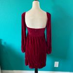 Reformation  Chestnut Velvet Babydoll Dress Womens Size 6 Sweetheart Neck Mini Photo 3