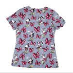 Disney  Minnie Mouse Short Sleeve Cotton Nursing Scrub Top Grey Women's Size XS Photo 1