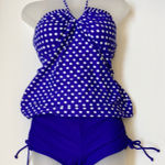 Hula Honey New Royal Blue Polka with Royal Blue Boyshorts A80 Photo 0