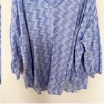 Free People  Intimately Size Small Blooms For You Loungewear Shirt Blue Abstract Photo 3