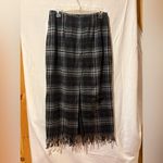 Worthington wool blend plaid maxi skirt with fringe women’s 10 NWT Photo 1