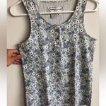 Adrienne Vittadini VTG  Sport Floral Blue Button Down Tank Top Size S Photo 1