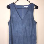 1. State  Women’s Faux Suede V-Neck Pockets Stony Blue Tank Mini Dress Photo 1