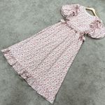 Sister Jane Women’s Floral Maxi Dress Side Cutout Puff Sleeve Milkmaid Pink M+ White Size undefined Photo 0