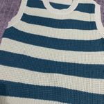 Korean Vintage Green Striped Knitted Sweater Vest Photo 9