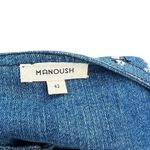 Manoush Mini Skirt Chambray Denim Embroidered Floral Zip Blue Size 42 US 8‎ Photo 5
