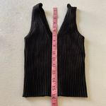 Madewell Black Ribbed Deep V-Neck Sleeveless Knit Tank Top Women’s Small Photo 4