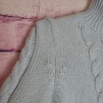 VANESSA BRUNO MARLED BABY BLUE CABLE KNIT THICK WOOL BLEND TURTLENECK SWEATER XS Photo 3