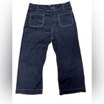 Maeve Anthropologie x The Colette Contrast-Stitch Linen Crop Wide-Leg Pants Photo 3