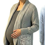A pea in the pod Maternity Gray Cardigan with Lace Detail Size Medium Photo 0