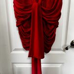 House Of CB  Aliza Cherry Red Gathered Mini Dress Size M Photo 2