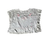 Umgee  Women's Loose Fitting Short Floral White Top Photo 2