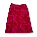 The Limited EUC  Abstract Print A-Line Midi Skirt in‎ Vibrant Pink and Red Small Photo 1