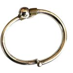 Vintage Taxco Mexico 925 Sterling Silver Hinged Bangle Bracelet – Bold Ball Bypa Photo 11