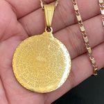 Lord’s Prayer Our Father Praying Hands Medallion Pendant 18” Religious Necklace Photo 4