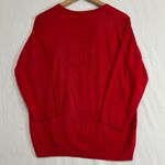 Cathy Daniels  Sweater Womens L Red Beaded Lightweight 3/4 Sleeve Holiday Party Photo 3