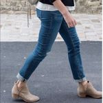 Lucky Brand Boots Womens 7.5 M Bashina Ankle Booties Beige Leather Block Heels Photo 1