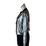 DKNY NWT  Metallic Silver Bomber Jacket All Season Y2K  Shiny Photo 2