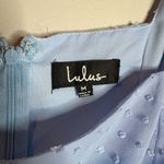 Lulus  Bimini Periwinkle Blue Swiss Dot Tie-Strap Midi Dress Photo 3