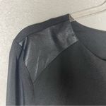 Marc New York Black Blouse w/Pleather Shoulder Patches Size M Photo 2