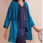 Soft Surroundings NWT Blue Nightingale Topper Open Front Eyelet Cardigan Photo 1