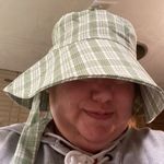 Cotton On 2/$30 New Hazel wide brim sun hat with strings striped green Photo 7