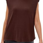Boutique 4TH & RECKLESS Devon Padded Shoulder T-Shirt Chocolate Photo 0