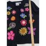 Michael Simon Lite Black Floral Embroidery Cotton Long Sleeve Cardigan Size 1X Photo 7