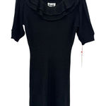 NWT Rouje Paris Womens Javier Dress Short Sleeve Ruffle Neck Knit Black Size‎ 36 Size 6 Photo 0