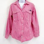 Columbia 2/$30 PFG Women’s Super Bonehead Long Sleeve Shirt Top Stripes Pink Photo 0