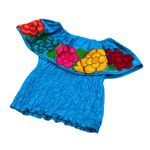 Women's Handmade Floral Embroidered Mexican Crop Top Blouse Multi Photo 0