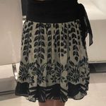 ZARA  women size small black and white floral basic 70% cotton 30% silk skirt Photo 2