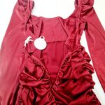 MORE TO COME Blaire Mini Dress in Wine Small Red Photo 10