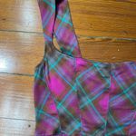 Urban Outfitters NWT  Adina Plaid Square Neck Crop  Corset Style Top - Sz XL Photo 4