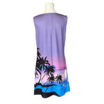 Purple Sleeveless Tropical Sunset Print Dress M Size M Photo 1