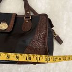 Brahmin Vintage  Doctor Bag Purse Croc Embossed Brown Shoulder Double Strap Photo 7