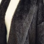 Madison Jacket Coat Black Faux Fur Tipped Fox Open Front Swing Coat Small Photo 6