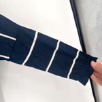 autumn cashmere Autumn‎ Cashmere Women's Striped 3/4 Sleeve Drop Shoulder Top Blue White Size XS Photo 3