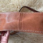 Fossil genuine leather patchwork horizontal stripe hobo shoulder bag cognac Tan Photo 3