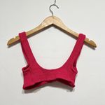 Hunza G Juno Twist Knot Smocked Bikini Bathing Suit Swim Top Hot Pink One Size Photo 2